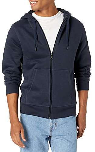Amazon Essentials Felpa con Cappuccio e Cerniera Integrale in Pile (Disponibile nelle Taglie Big & Tall) Uomo, Blu Marino, S