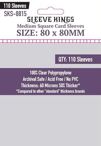 110 X Medium Square Card Sleeves 80mm X 80mm