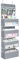 KEEGH Over Door Hanging Storage Over The Door Organiser 4 Large Compartments with Window 3 Clear Pockets Foldable Hanging Storage For Diaper, Towels And Toys. Grey