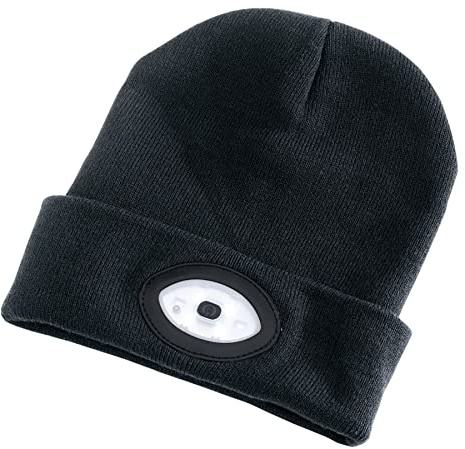 Draper (Black) 99521 Beanie with Rechargeable Built-in LED Headtorch