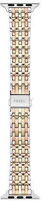 Fossil Armband kompatibel mit Apple Watch, 38/40/41 mm 18 mm Gold, Rose Gold, Silber Edelstahl, S380007