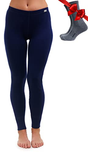 Merino.tech 100% Merino Unterhose Damen - Merino Leggings + Wollsocken | Atmungsaktive, Geruchshemmend Merino Unterwäsche Damen, Schnelltrocknend, Thermounterwäsche für Wandern, Ski, Outdoor