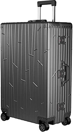 GUNDEL Aluminium Reisekoffer Check-in XL (Space Grau) 77x52x27 cm H/B/T 86L 4x360° Rollen Doppelte TSA-Schlösser