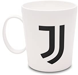 Offizielle Tasse Becher aus Kunststoff, 360 ml, für die Mikrowelle mit Griff, Fußballfan Frühstück, BPA-frei (Juventus)