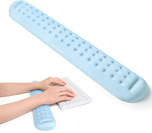 Univo Colors Light Blue Superfine Memory Foam Keyboard Wrist Rest Soft Gel Ergonomic Wrist Support Pad for Computer, Laptop, Office, Gaming, Typing