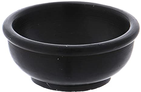 Holyart Schale für Weihrauch schwarzen Speckstein 6cm