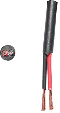 Thin Wall Cable Twin 2 Core 12v 24v Black Red Round PVC Wire Auto Marine Solar (1.00mm2 16.5A, 100 Metre Reel)