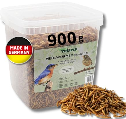 Eggersmann volaris 900g Mehlwürmer getrocknet | Proteinreich & Natürlich | Ideal für alle Heimtiere | Ganzjahresfutter