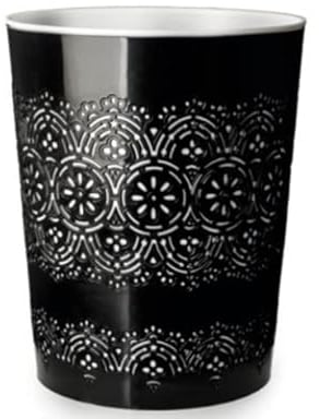 HOMION 9 Litre Flora Waste Container Basket Storage Bin for Office Room Bathroom Usage Small Paper Waste Bin Sack Leightweight Round Bin for Kitchen Home Office Toilet (Black)