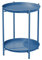 Grand patio Runder Beistelltisch, Kaffeetische, 2 Ebenen, für Wohnzimmertisch, Schlafzimmer, Garten, Sofatisch, Nachttisch, abnehmbare Schale, einfacher Aufbau, Metall 45x45x53cm (Pfauen Blau)