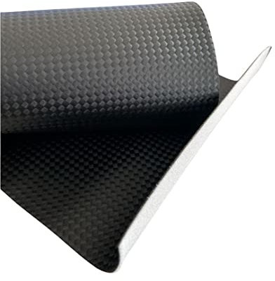 TENDAGGIMANIA Schwarzes Kunstleder für Motorrad-Sitze, Bänke, Fitnessstudio und Bezüge – Kunstleder wasserdicht 100% – Höhe 140 cm, halben Meter (Schwarz Karbon-Effekt)