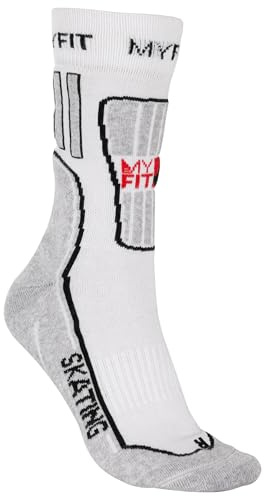 MYFIT Bekleidung Skating Socks Fitness, weiß/grau für Damen und Herren