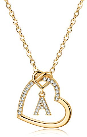 TINGN Personalisierte Geschenke für Mädchen - Kette Damen Gold Halskette Kinder Geschenke für Frauen Mama Freundin Kette Damen Halskette Mädchen Geschenk Mädchen Kinder Kette mit Buchstaben A