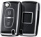 OATSBASF Autoschlüssel Hülle für Peugeot, Schlüsselhülle Cover für Peugeot 207 307 308 407 408 3008 5008 Citroen C2 C3 C4 C5 C6 C8, Schlüsselhülle Schutzhülle Zubehör (2 Tasten Silber Rand-Schwarz)