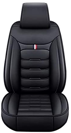 MEJEJO Auto Sitzbezüge für VW Tiguan/Tiguan R/Tiguan Urban Sport/Tiguan L 2016-2022,Leder Allwetter wasserdichte 5 Seat Vorne und Hinten Set Auto Innenraum Zubehör,StandardSet-Black