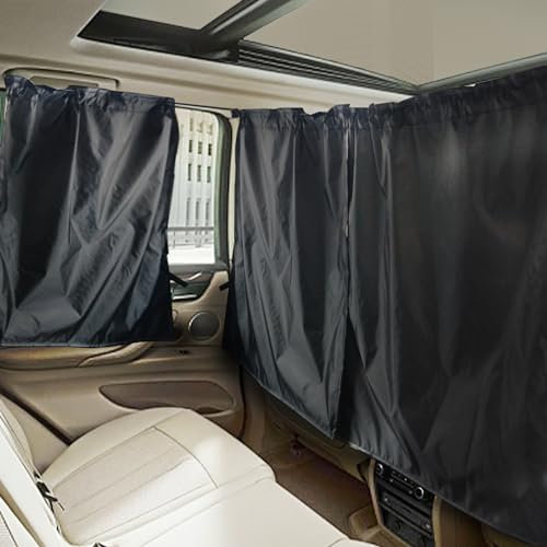 3 Pack Car Divider Curtains Sun Shade Side Window Covers, Black Detachable Car Seat Partition Curtains Protect Privacy for SUV and General Vehicles