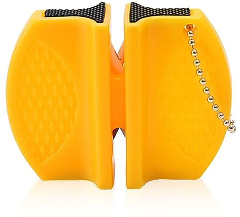 Compact Kitchen Knife Sharpener, Handy Dual-Sided Tool for Sharpening Knives at Home, Camping, Travel, or Outdoor BBQ