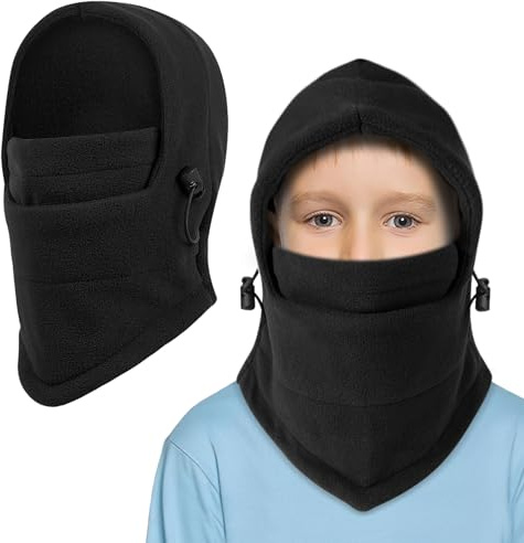 TAGVO Termisk balaklava-hatt för barn, multifunktionell vindtät balaklava skidmask heltäckande ansiktsskydd hatt andningsbar mössa med huva för hjälm vinter utomhussport lämplig för 4–10 år