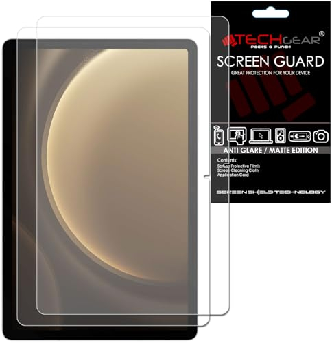 TECHGEAR Displayschutzfolie für Samsung Galaxy Tab S9 FE Plus, 31,5 cm (12,5 Zoll), blendfrei, SM-X610 / SM-X616, matt, für Samsung Galaxy Tab S9 FE+ 2023, 2 Stück