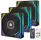 PANO-MOUNTS 120mm Infinity Mirror RGB Computer Fans 12V 6Pin Gaming PC LED CPU Case Cooler Chassis Quiet Fans with Adjustable Color Controlled by Remote 3-Pack Black