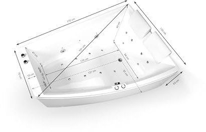 SANGHA DUO Wave DROITE - Vasca idromassaggio 2 posti Destra L 170 x l 120/70 cm, by SPALINA