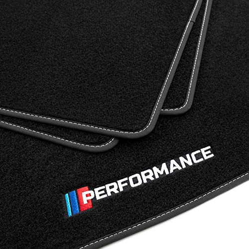 PERFORMANCE Personalisierte Velours-Fußmatten für Audi A4 B8 2008-2015 - Personalisierte, Matt, Weiß - halten Sie Ihr Auto sauber und komfortabel mit unseren Fußmatten
