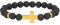MILAKOO Unisex 8mm Lava Rock Beads Bracelet for Men Gold Stainless Steel Cross Anxiety Wrist Wrap