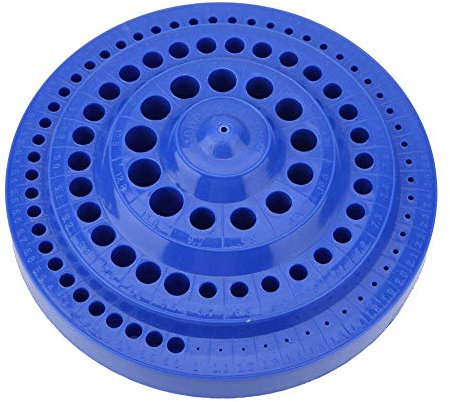 Round Shape Drill Bit Organizer Storage Case, 1-13mm Hard Plastic Stand Blue Case Used to Store for Bits Display Boxs Box Nail Holder Sase Rotate 100 Holes Home Garage Tool Accesso