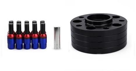 Auto Für Mercedes Für Benz W202 W203 W208 W210 W116 R107 R170 2PCS 15 MM + 2PCS 20 MM Spurverbreiterungen PCD 5x112 66,6mm Spurverbreiterung (Color : Blau)