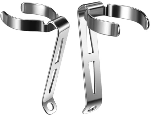 BDKMMS 2Pcs Silver LED Flashlight Clips, Durable, Modern, Head Mount, Hands Free Torches