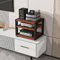 HAEKEBC Desktop Stereoschrank, Audio Rack Medienschrank 3-stufiger Vintage Plattenspieler-Ständer Kleiner Speicher Für DVD-Player Stereoanlagen(Teak,3 Tier)