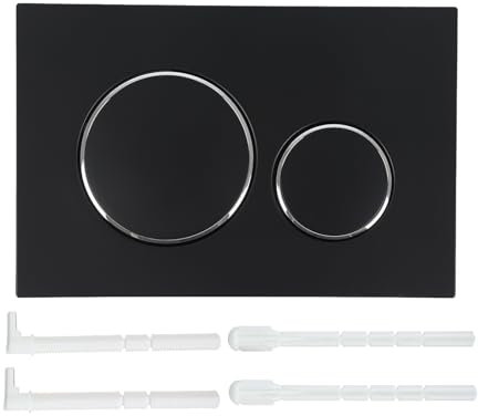 Betätigungsplatte, Betätigungsplatte Sigma 20, Tankpanel für verdeckten Tank, Toiletten-Tankschalter, Betätigung von vorne, Drückerstangen schallgedämmt (Schwarz B)