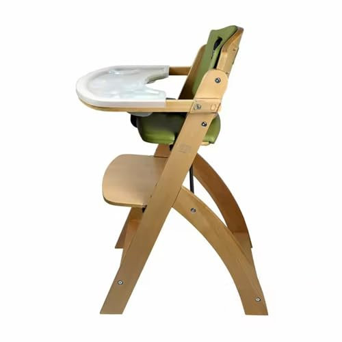 Full bloom Junior Holz Hochstuhl mit Tablett Konvertierbarer Baby Hochstuhl für Babys/Kleinkinder/6 Monate bis 250 Lbs