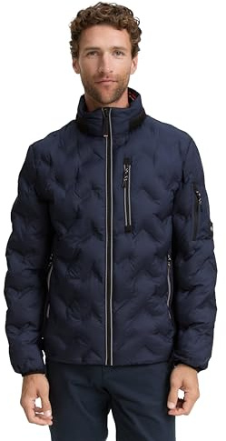 TOM TAILOR Herren 1048128 Hybrid Steppjacke mit verstaubarer Kapuze