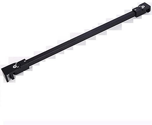 Barre de support en verre pour salle de douche en acier inoxydable avec pince de fixation murale en verre Noir mat Longueur 800 mm
