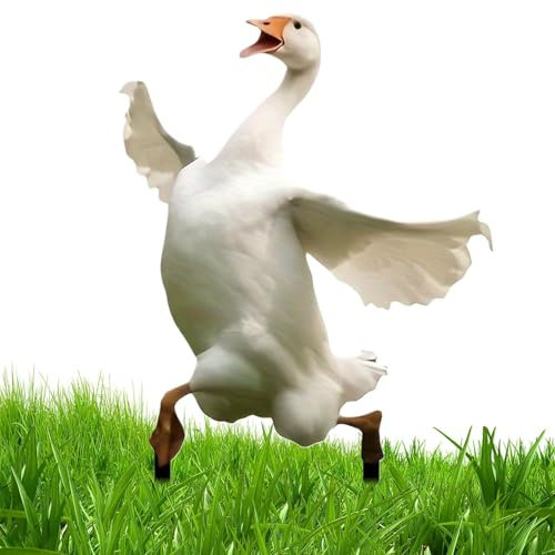 Frfik Gartenstecker Ente | Dekorative Rasenente | Acryl Ente Dekorative Rasenpfähle, 30 cm Ente Gartenstecker Multifunktionale Gartendekoration für Innen und Außen