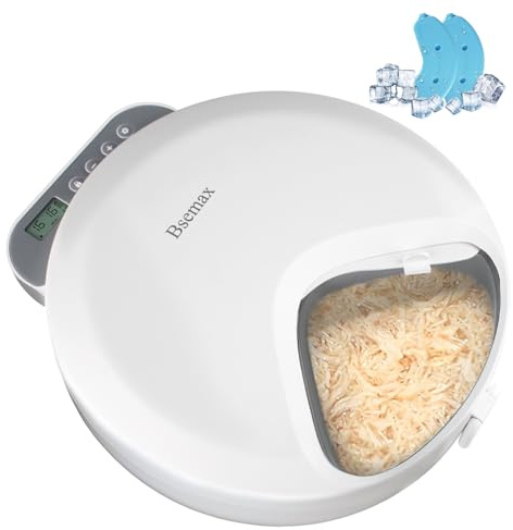 Automatic Cat Feeder Wet Food Cordless Dog Food Dispenser 4 Meal Timed Auto Pet Feeder for Cat Dog with 2 Ice Packs Small Pet Fresh Food Feeder Smart Automatic Puppy Kitten Feeding Bowls