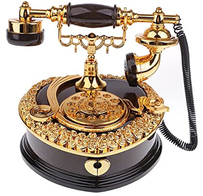 RAGOPILEN music box, Creative Musical Box, Music Boxes Music Box Retro European Style Phone Model Music Box Home Decoration Photography Props Musical Box