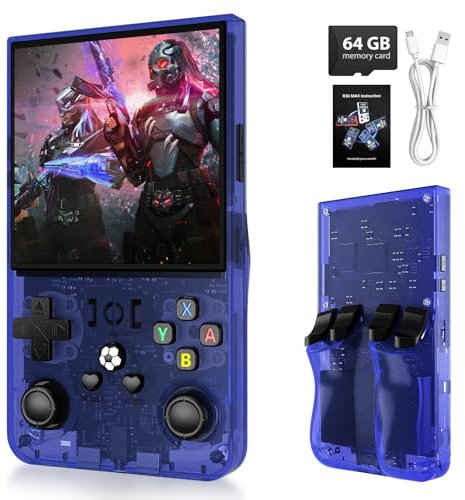 Console de jeu portable rétro R36MAX 2025 avec 64 Go intégrés, plus de 18 000 jeux classiques, console de jeu vidéo portable, système Linux, écran IPS 4,0 pouces, batterie rechargeable de 4000 mAh