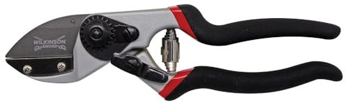 Wilkinson Sword Bypass Pruner, Anvil Head, Graphite Non-Stick Coated Blades, Dual Textured Grip (Anvil Pruner)