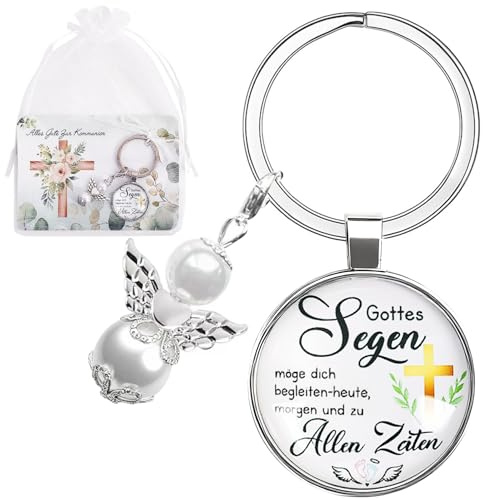 Porte-clés ange gardien avec carte, Ange Gardien Pendentif, Cadeaux de communion pour fille garçon, pour Décorations de Fête D'anniversaire, Cadeaux de Baptême