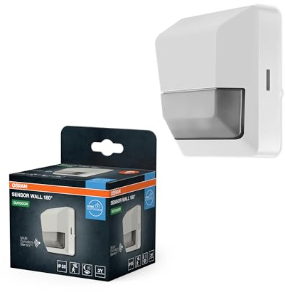 OSRAM Sensor Wall Light with 180° Motion and Light Sensor for Flush Ceiling mounting, White, IP55 Protection, for Entrance Areas