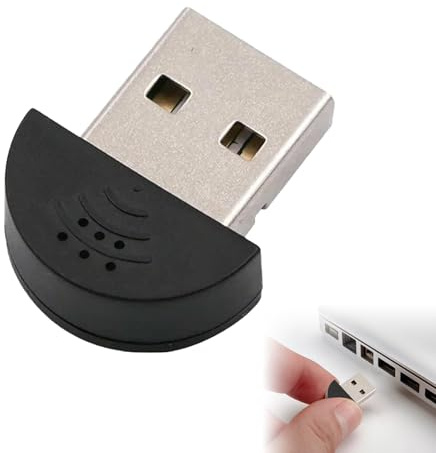 1Pc Mini USB 2.0 Microphone Portable USB Mini Studio Speech Microphone Recording Audio MIC Adapter PC Plug and Play Driver Free Mac Desktop and Laptop Microphones for Computer PC Black