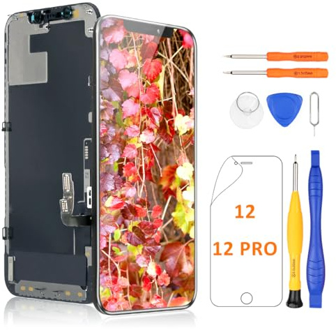 Yodoit for iPhone 12/12 Pro Screen Replacement LCD 6.1 Inch Display Touch Digitizer Glass Compatible with Model A2403, A2402, A2404, A2172, A2341, A2406, A2408, A2407, with Repair Tool Kit