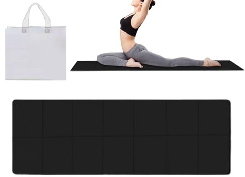 Demaxiyad - Alfombra de yoga para viaje, impermeable, 6 mm, para yoga, antideslizante, con bolsa de almacenamiento, para estudio de gimnasio en casa, al aire libre, pícnic y ejercicio