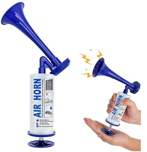 pangutheos Handheld Air Horn, Tragbare (Blau) | Druckluft Hupe, Gashupe Tröten Signalhorn für Bootfahren, Sportveranstaltungen, Partys, Alarm