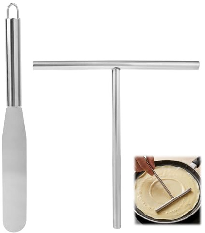 2 Piezas Acero Inoxidable Distribuidor De Crepes Y Espátulas Reposteria Utensilios Para Esparcir Masa Y Crear Panqueques, Tortitas, Pasteles, Postres Y Más
