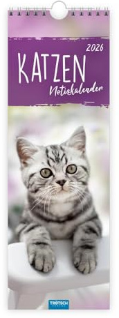 TRÖTSCH - Streifenkalender Katzen 2026 | Notizkalender: Wandkalender Notizkalender