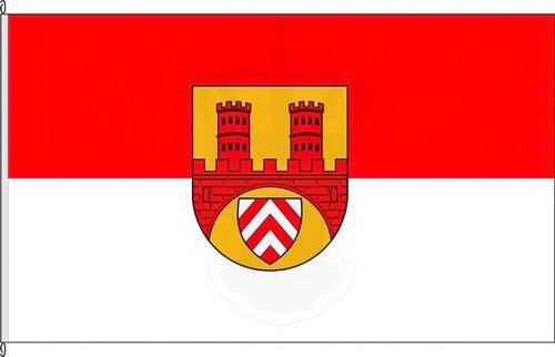 KÖNIGSBANNER Fahnen/Flaggen - Bielefeld Fahne 150x250 cm groß - XXL Flag von Hand in DE doppelt gesäumt, mastseitig, stabiles Gurtband + 3 Kunststoff-Karabinerhaken (4 teilig)