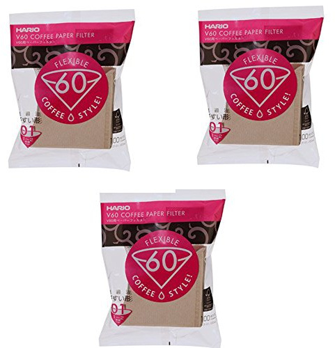 Hario V60 Coffee Filters Natural Paper Size 01 100x3 Set (Total of 300 Filters) (Japan Import)